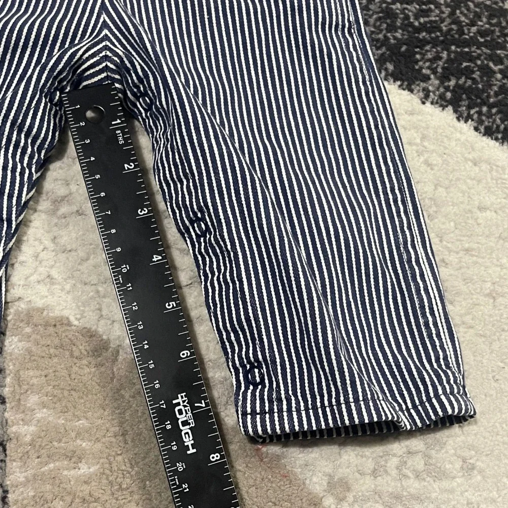 Vintage OshKosh B'gosh Vesbak Overalls Kids 24M Blue Hickory Stripe USA Made